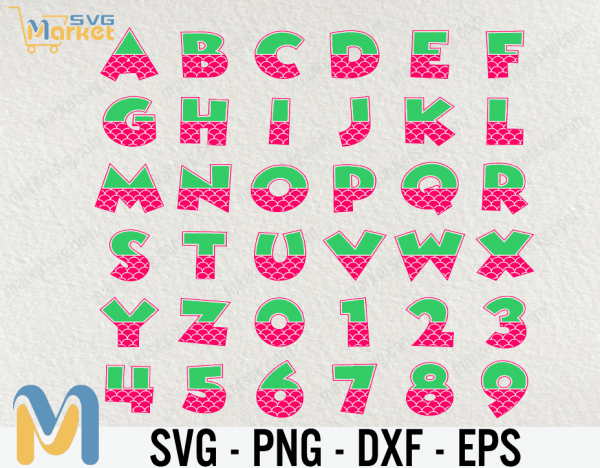 Mermaid Font SVG, Alphabet SVG, Mermaid Svg, SVG, Cricut
