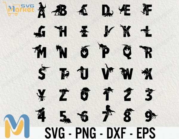 Dinosaur Font SVG, Dinosaur Alphabet SVG, Dinosaur letters svg, Dinosaur Cut Files, Dinosaur Monogram SVG, Cricut and Silhouette