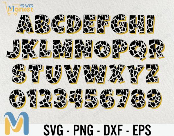 Leopard Font SVG, Leopard font for cricut, leopard font png, Animal font svg, Leopard alphabet letters svg, Leopard svg color font
