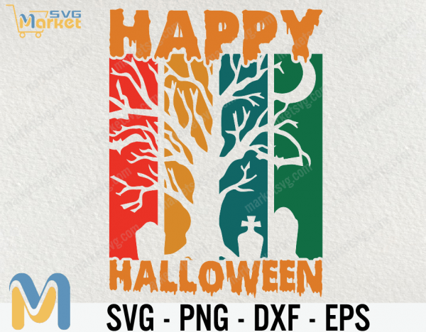 Happy Halloween SVG, Halloween sign svg, Halloween svg, cricut, Silhouette, Halloween shirt svg, witch hat svg, witch svg