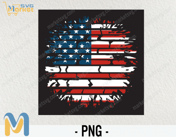 American Flag Brick Wall Splash PNG, American Flag PNG, PNG