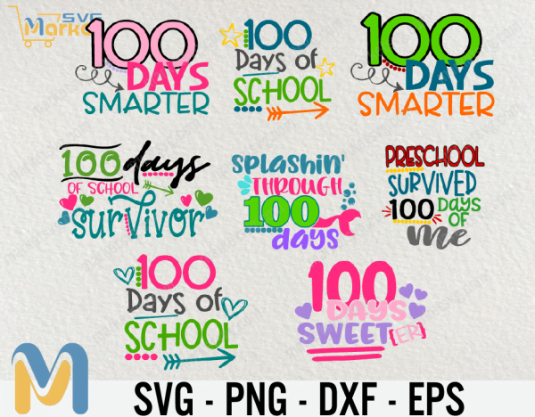 School svg, happy 100 days, school cut file, 100 days of school, pencil clipart, socuteappliques, school clipart, 100th day of school
