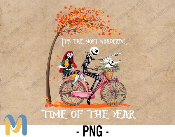 It's The Most Wonderful Time Of The Year png, The Nightmare Before Christmas png, Jack Skellington png, Sally, Halloween png