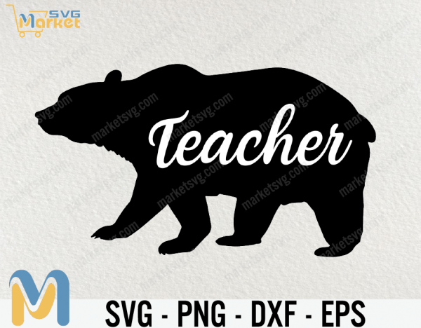 Teacher Bear SVG, Silhouette, Cameo Cricut, Teacher svg, School svg, bear svg, teacher iron on svg, Teacher To Be svg