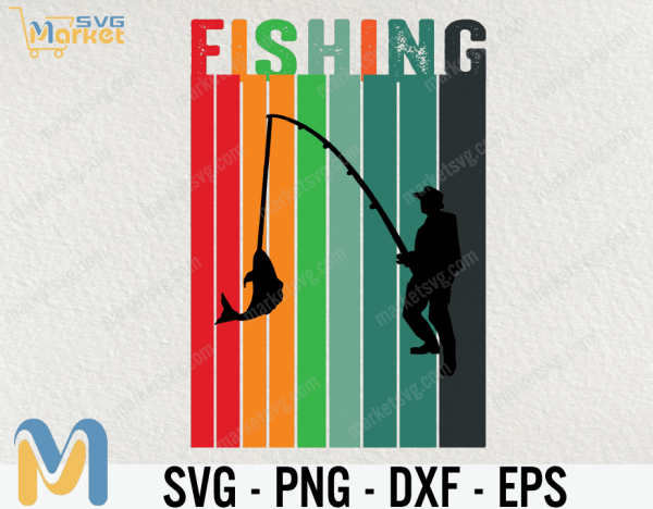Fishing Retro SVG, Fishing SVG Retro Sunset - Fishing Clipart, Fishing Retro for fishing lover