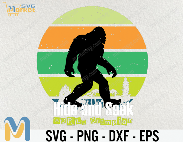 Hide and Seek Champion, Bigfoot Undefeated Hide Seek Champion Funny Sasquatch Yeti png, png files for sublimation, sublimation designs downloads, digital download