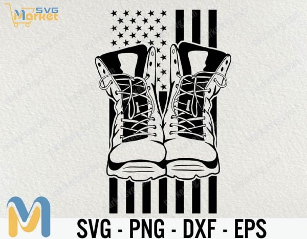 US Soldier Svg, American Soldier SVG, Hero Soldier Svg, Combat boots,Rifle, Flag,Helmet, Army, Vet War, Fallen Soldier, Vector, Cut Files