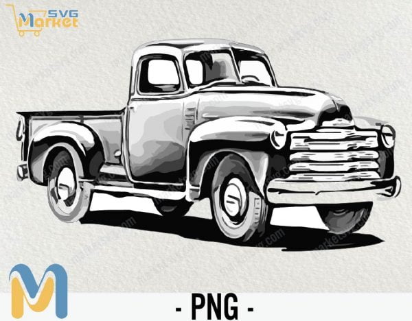 Vintage Truck PNG, Sublimation Graphics, Sublimation PNG, Truck PNG