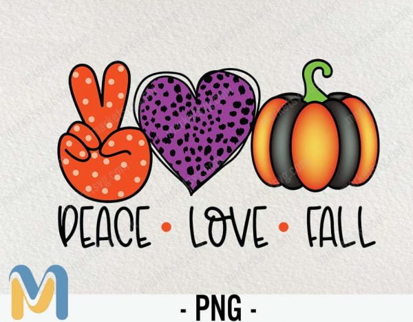 Peace Love Fall png, Fall sublimation designs downloads, sublimation graphics, digital download, Pumpkin sublimation design, printable