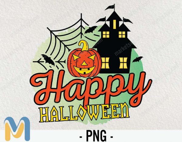 Happy Halloween  Png, Halloween Png, Western Halloween Png, Cowhide, Jars Png, Pumpkin Png,Digital Download,Halloween Sublimation