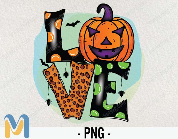 Love Halloween PNG, Halloween Sublimation Designs Downloads, Halloween PNG, Halloween Digital Download
