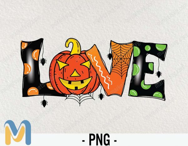 Love Halloween PNG, Halloween Sublimation Designs Downloads, Halloween PNG, Halloween Digital Download