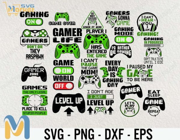 Gaming SVG Bundle, Gamer svg, Video Game svg, Gaming svg, Gamer svg bundle, can't hear you svg, i paused my game svg