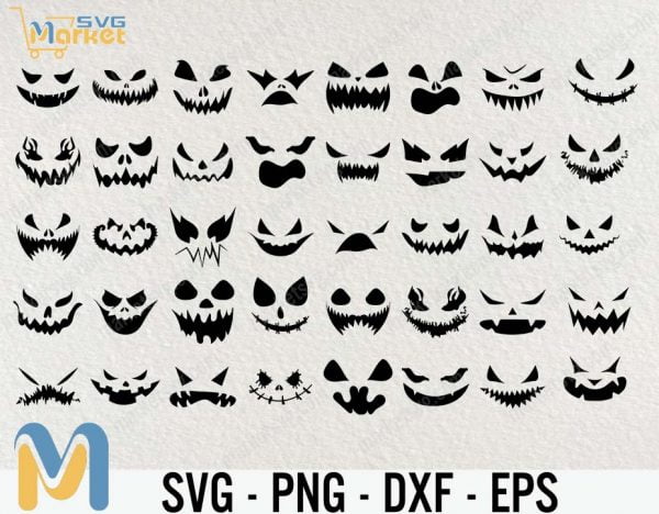 Scary Faces Halloween SVG Bundle, Pumpkin Face SVG Bundle, Halloween svg, Halloween Pumpkin, Halloween Face svg, Halloween Clipart svg, Pumpkin Clipart svg, Scary Faces svg