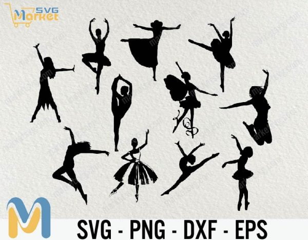 Ballerina Bundle SVG, Ballerina SVG, Ballerina Silhouette, SVG Cut Files, Ballerina Bundle SVG, Ballerina Clipart, Ballerina Cut File