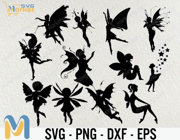 Fairy Svg Bundle, Fairies Svg, Fairy Clipart, Fairy Silhouette, Fairy Cut Files, Fairy Clipart, Fairy Vector,Fairy Design Svg,Fairy Cut File