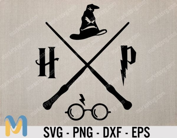 Harry Potter SVG, Harry Potter Logo, Hipster, Sorting Hat, Gryffindor print SVG, Hogwarts, Cricut, Silhouette Cut Files, Digital Download