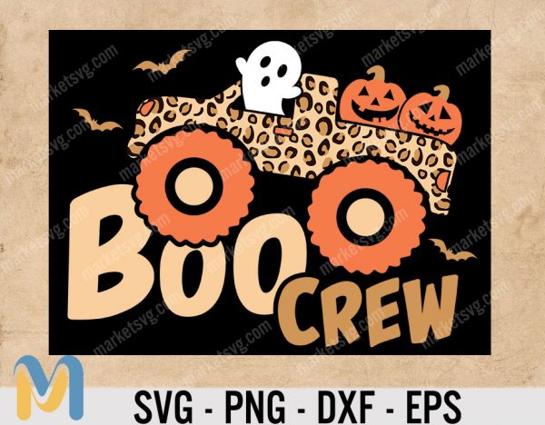 Boo Crew Svg, Halloween Truck Svg, Boo crew svg, Halloween svg, Boo crew cut file,halloween cut file,ghost svg,kids halloween svg