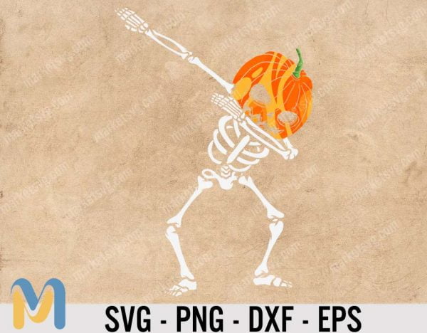 Pumpkin Dabbing skeleton SVG, dabbing skeleton svg, halloween skeleton svg, Halloween Svg ,CriCut Files svg jpg png dxf Silhouette cameo