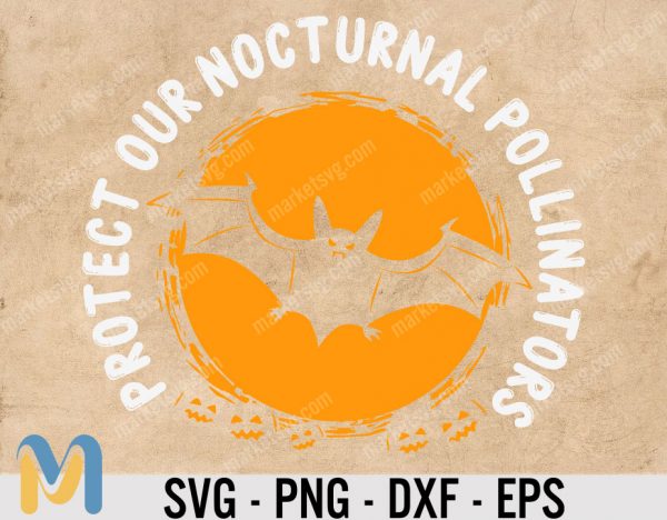 Protect Our Nocturnal Polalinators Bat, Bat Swarm Svg, Halloween Bats Svg, Spooky Silhouette, Bat Halloween