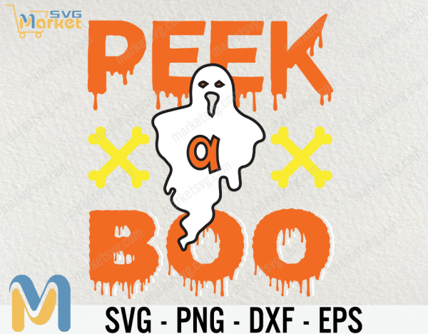 Boo SVG, Peek a boo SVG, Peek a boo Ghost Baby Halloween Cuttable SVG, Silhouette