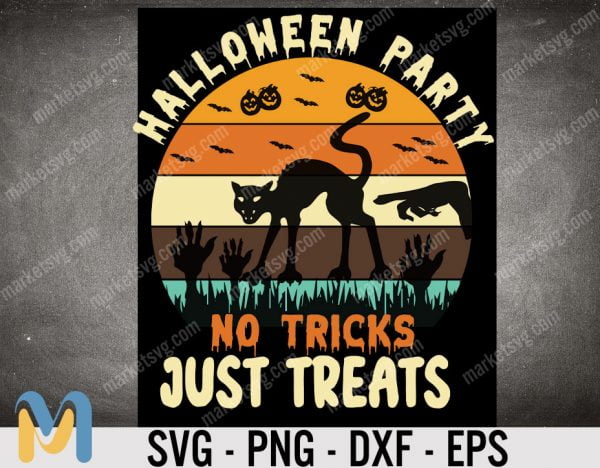 Halloween Party No Tricks Just Treats, No Tricks Just Treats SVG, Halloween Snacks Shirt, Halloween SVG