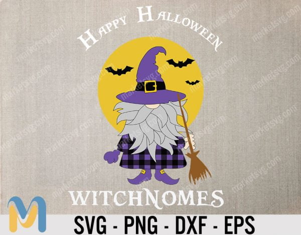 Halloween Gnome svg, Gnome svg, Halloween svg, Boo svg, Gnome with Pumpkin svg, Wicked Gnome svg, dxf, png, eps, Print, Cut File, Download