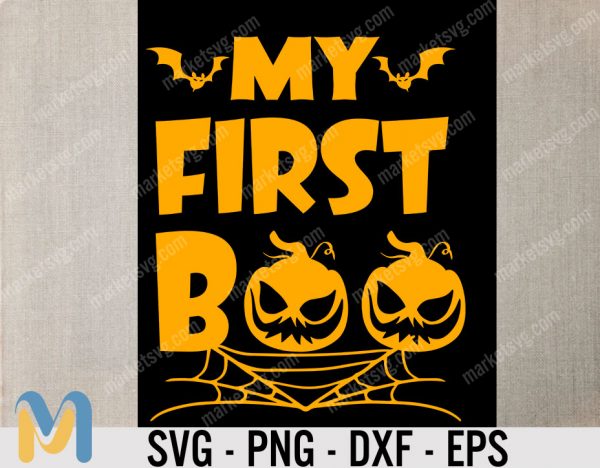 My 1st Boo Svg, My First Halloween Svg, Baby Girl Ghost Svg, Dxf, Eps, Png, Newborn Cut Files, Little Girls Costume Svg, Silhouette, Cricut