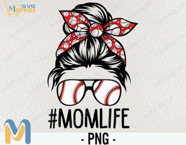 Mom Life Softball Baseball PNG, Digital Download, Mothers Day Messy Bun PNG, Mothers Day Gift, Gift For Momi Mama