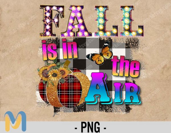 Fall Pumpkin PNG, Bafflo Plaid Sub, Fall is in the Air PNG, Autumn PNG