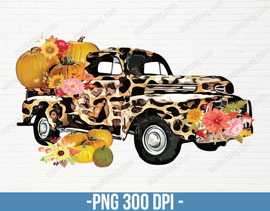 ornaments Pumpkin Fall Truck Teal Plaid PNG Digital Download perfect for coasters decals and more comes with print resell rights mugs