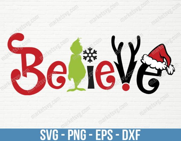 Believe Christmas SVG, Believe Svg,Believe cut files svg,Believe Silhouette Cricut ,Believe in Christmas Svg, Christmas Svg, C197