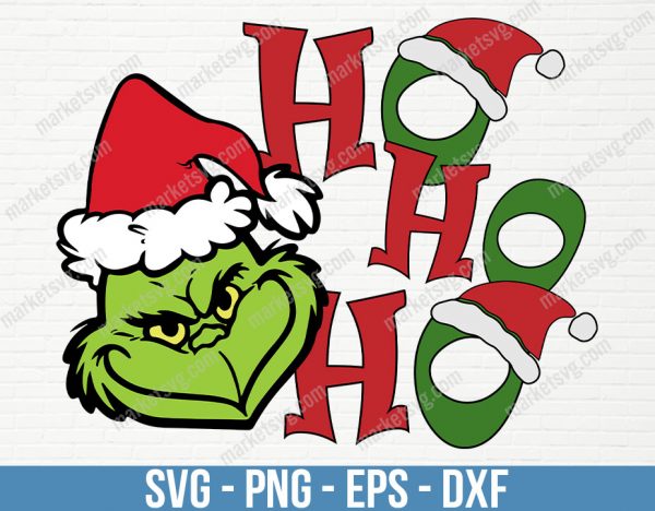 Ho Ho Ho Svg, Christmas Svg, Funny Christmas Shirt, Santa Svg, Believe Svg, Merry and Bright Svg Files for Cricut, Silhouette, C230