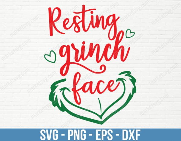Resting Grinch Face Svg, Resting Grinch Face Png, Mr. Grinch face Svg, Christmas Svg File For Cricut Silhouette, Digital Download, C42