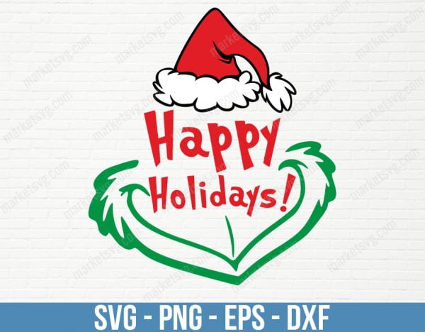 Happy Holidays SVG, Christmas SVG, Cut files for Cricut, Silhouette, Happy Holidays Svg cut files, Holidays SVG, Holidays svg for cricut, C50