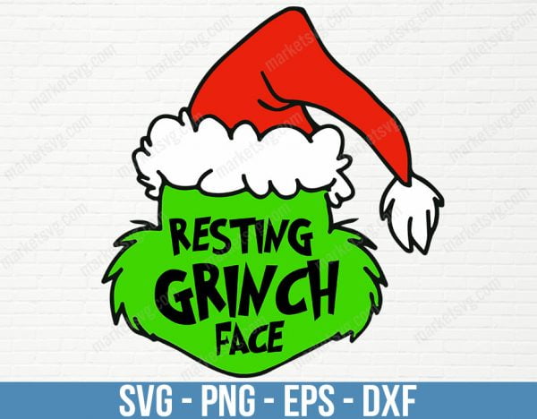 Resting Grinch Face Svg, Resting Grinch Face Png, Mr. Grinch face Svg, Christmas Svg File For Cricut Silhouette, Digital Download, C64