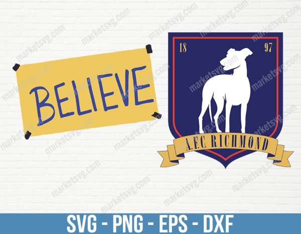 AFC Richmond Logo SVG, AFC Richmond svg, Ted Lasso SVG, Believe svg, Digital vector cut file, Richmond vinyl cut svg, eps, Cricut, Silhouette, F265