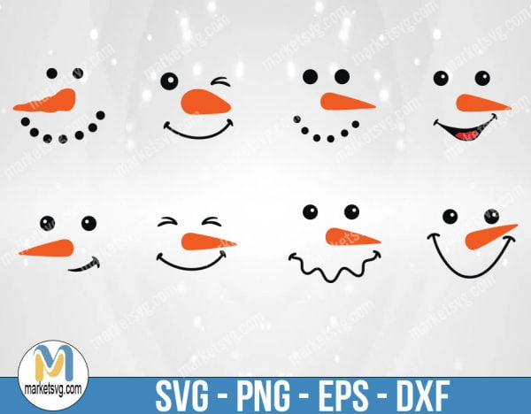Christmas Snowman Face, Bundle, Bundle svg, Bundle Clipart, Design Bundle, Bundle File, B198