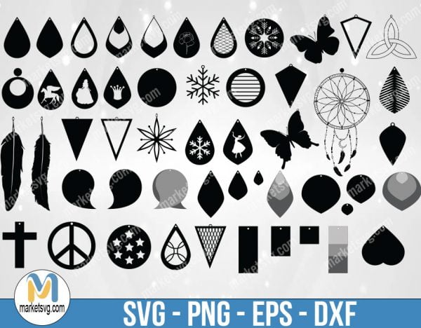 Earrings SVG, Clipart, Earrings Bundle svg, Earrings Design, Bundle Clipart, Design Bundle, Bundle File, B269