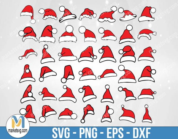 Santa Hat Bundle svg, Christmas Bundle, Christmas Design, Merry Christmas, Clipart, Bundle Clipart, Design Bundle, Bundle File, B282