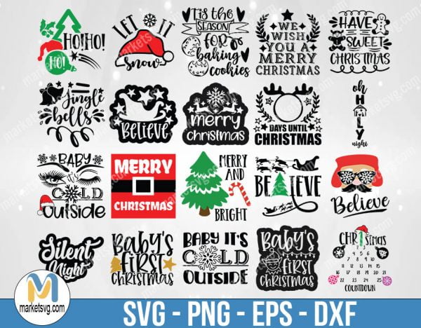 Christmas Bundle, Christmas Design, Merry Christmas, Clipart, Bundle Clipart, Design Bundle, Bundle File, B288