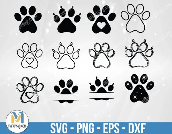 Dog Paw Bundle, Dog Paw, Dog Bundle svg, Clipart, Bundle Clipart, Design Bundle, Bundle File, B329