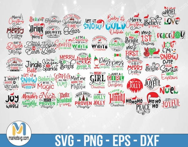 Christmas SVG Mega Bundle, Christmas Bundle File, Christmas Design, Merry Christmas, Clipart, Bundle Clipart, Design Bundle, Bundle File, B401