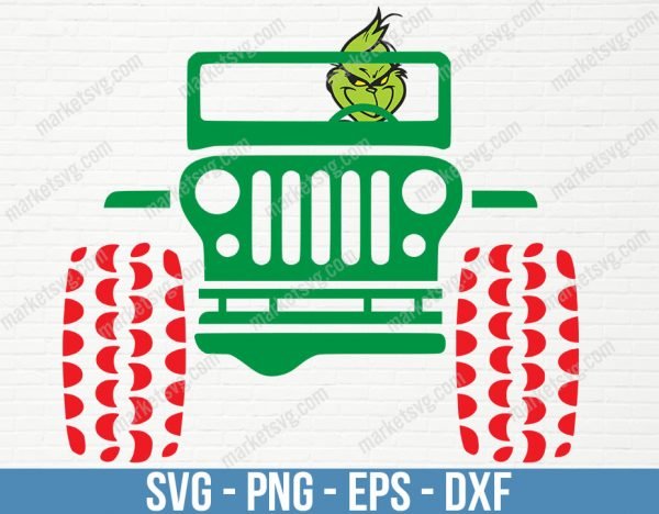 Grinch Jeep SVG, Jeep svg, Merry Christmas svg, Christmas SVG, Grinch svg, Deer svg, File for Cricut, Silhouette, C257