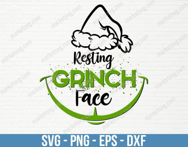 Resting Grinch Face Svg, Resting Grinch Face Png, Mr. Grinch face Svg, Christmas Svg File For Cricut Silhouette, Digital Download, C276