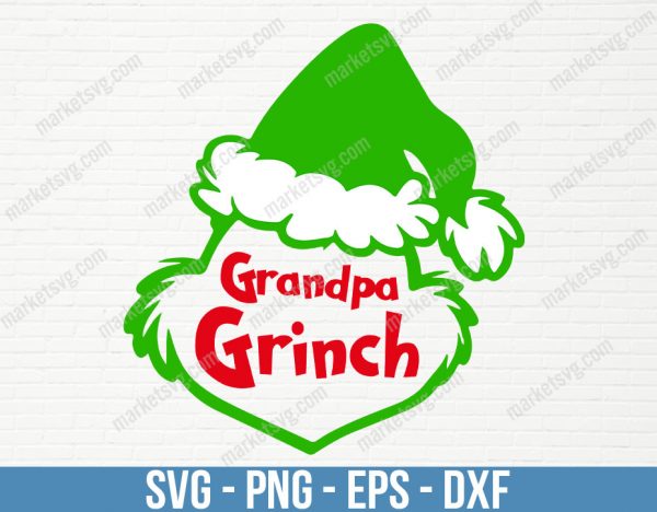 Grandpa Grinch svg, Merry Christmas Svg, Grinch svg, Santa Hat svg, Christmas Svg, Christmas Grinch Svg, Silhouette, C333