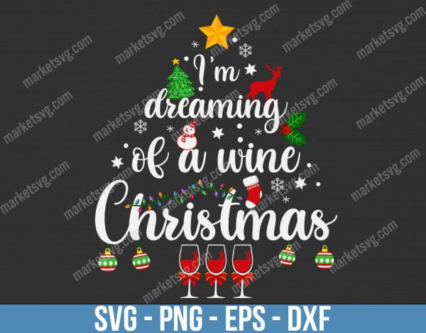 I'm Dreaming of a Pink Christmas SVG, Christmas svg, Christmas Tree svg, Snowflakes, Silhouette Cameo, Cricut, C353
