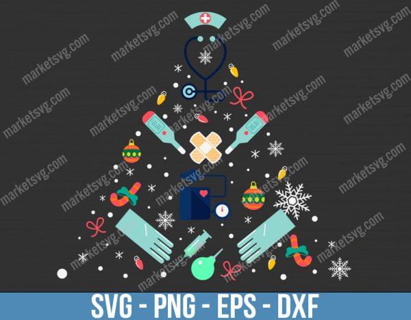 Christmas Tree svg, Christmas Tree Nurse, Merry Christmas svg, Christmas svg, Tree svg, Holiday svg, Cricut, Silhouette, C356