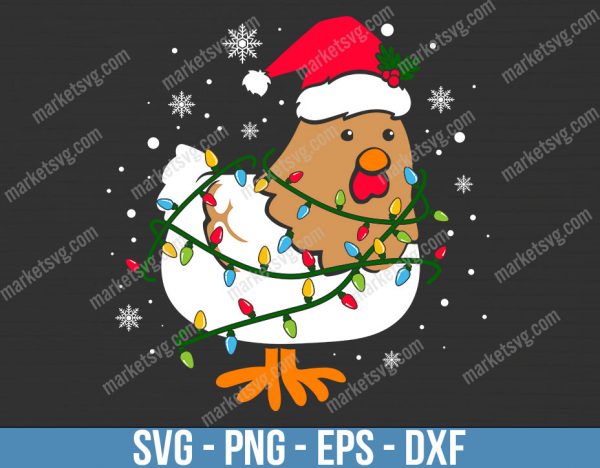 Merry Chickmas SVG, Chicken Svg, Christmas svg, Holiday Svg, Funny Christmas, Digital Download, Free Commercial Use, C360