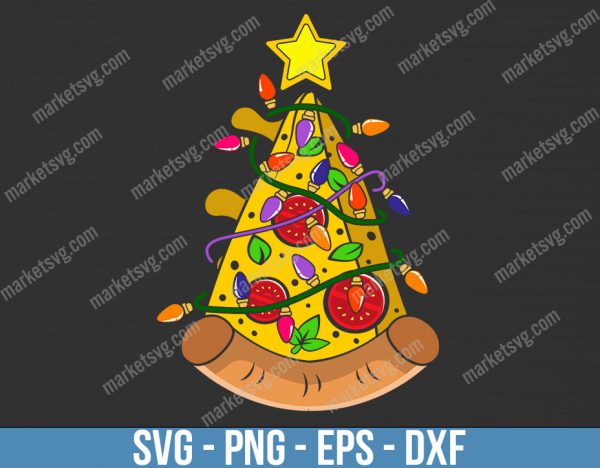 Pizza Christmas Tree Svg, Merry Svg, Christ Svg, Pizza Svg, Svg, Christmas, Merry Christmas Svg, Christmas svg, C367